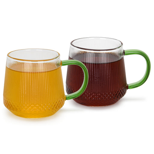 Cup Set 2pcs 320ml (Heat Resistant Glass) Tea Coffee Mugs