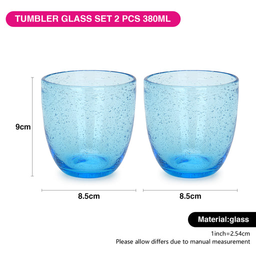 2-Piece Tumbler Glass 380ml with Solid Glass