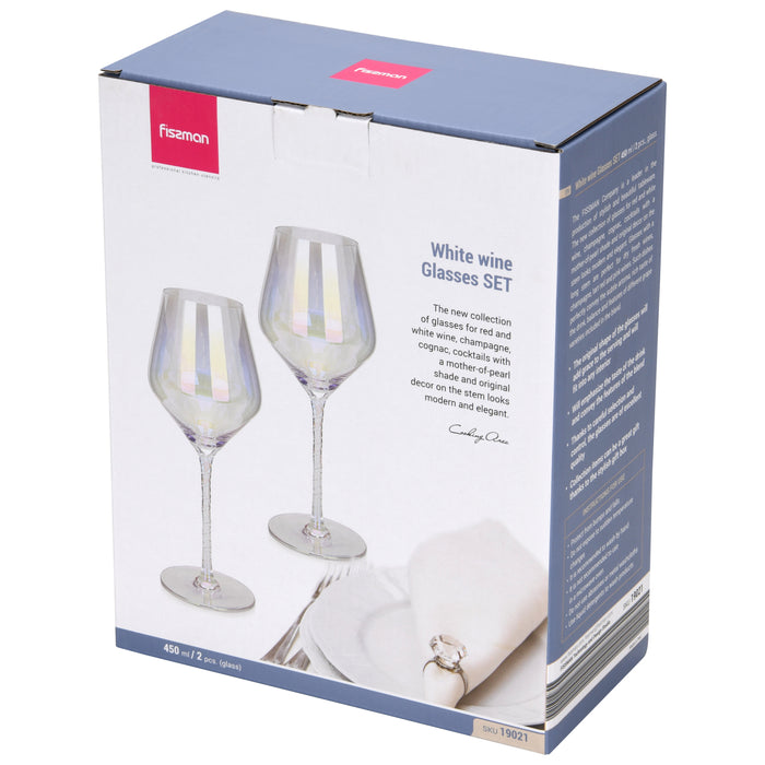 2-Piece 450ml White Glass Set