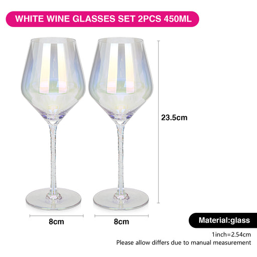 2-Piece 450ml White Glass Set