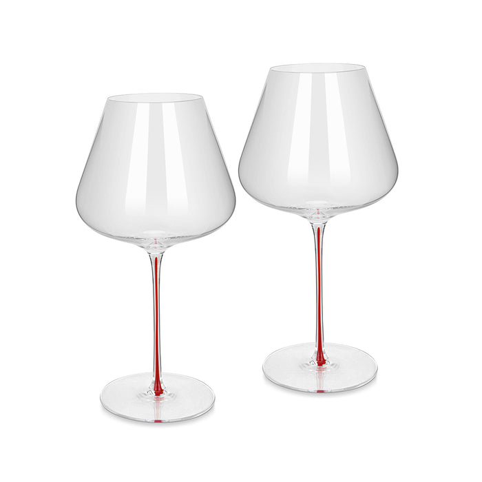 2-Piece Burgundy Wine Glasses 960ml (glass)