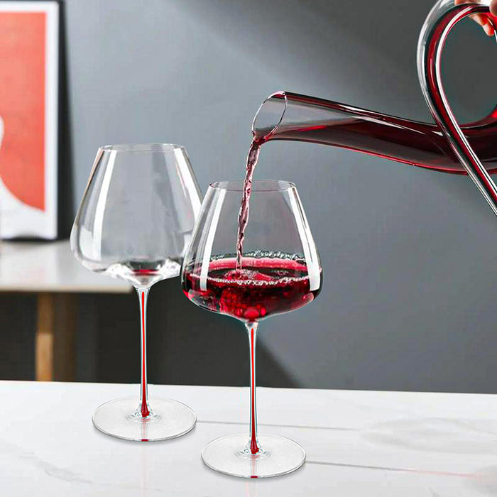 2-Piece Burgundy Wine Glasses 960ml (glass)