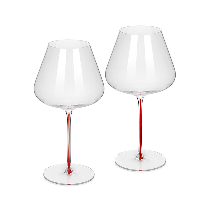 2-Piece Burgundy Wine Glasses 960ml (glass)