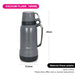 1800ml Vacuum Bottle with Plastic Case and Glass Dark Gray