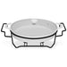 Oval Chafing Dish 31cm 2.1 LTR with Glass Lid (Porcelain)