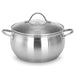 Stockpot with Glass Lid Martinez Series Satinless Steel Silver 24x13cm/5.9LTR