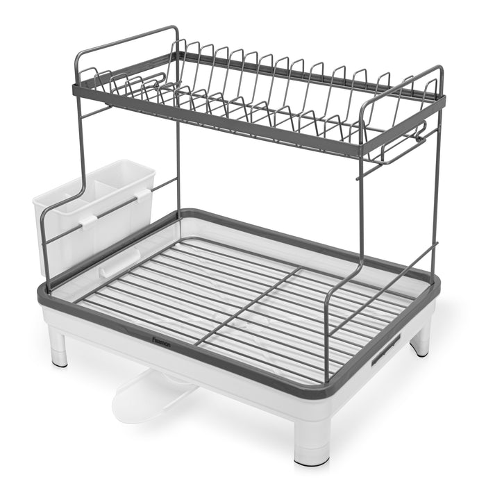 2-Tier Dish Drying Rack 48x32x38cm Stainless Steel, Plastic