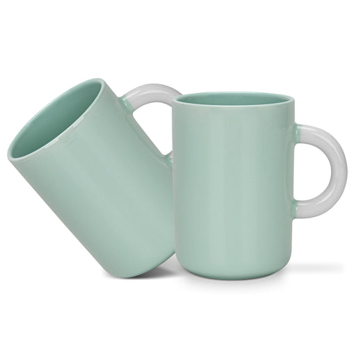 2-Piece Mugs 540ml  Green New Bone China