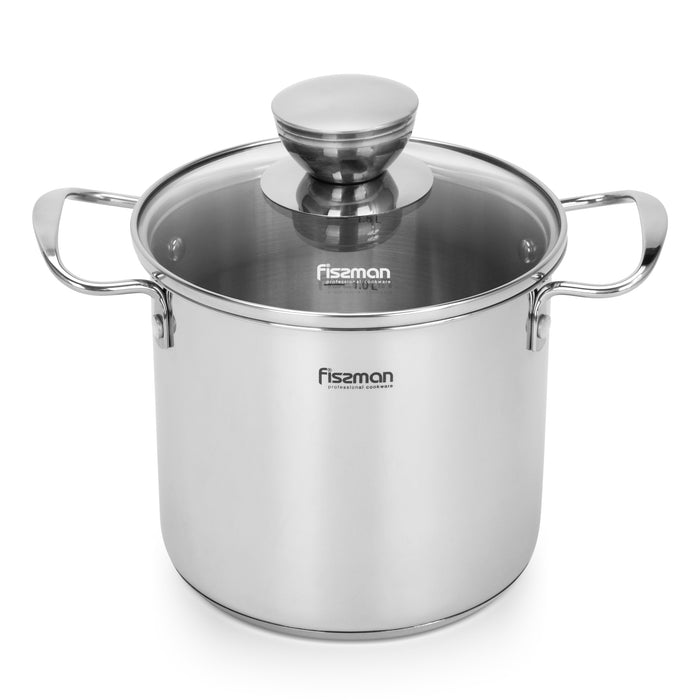 Cooking Pot 1.9L with Glass Lid, Stainless Steel Stockpot 14x12.5cm Mini Cook Series