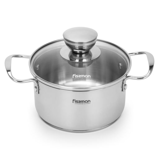 Cooking Pot 0.8L with Glass Lid, Stainless Steel Stockpot 12x7.5cm Mini Cook Series