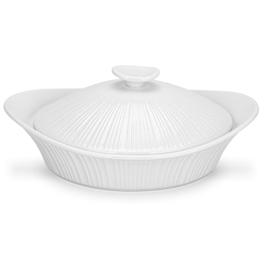 Ceramic Oval Baking Dish with Lid 25x21.5х8cm/1.2LTR