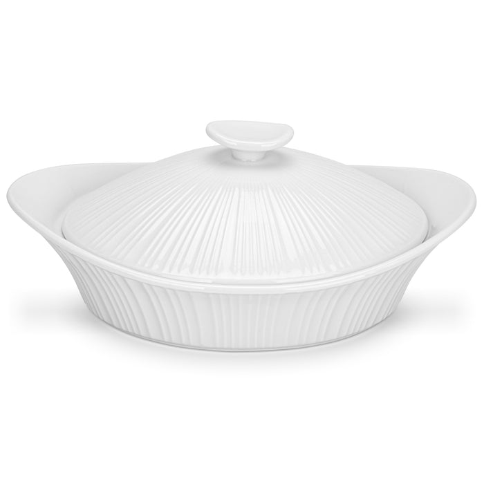 Ceramic Oval Baking Dish with Lid 25x21.5х8cm/1.2LTR