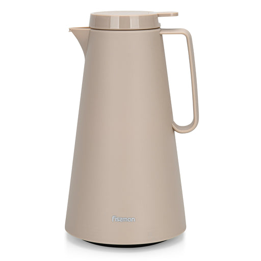 Vacuum Insulated 1000ml Flask with Pink Glass Liner And Push Button