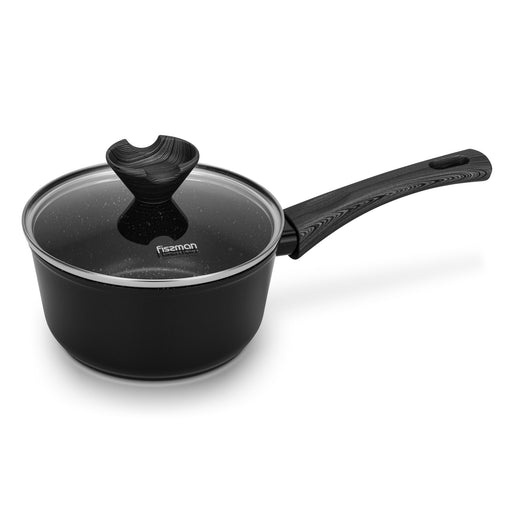Sauce Pan Angela 16cm/1.39 LTR With Glass Lid Aluminium With Non-Stick Coating