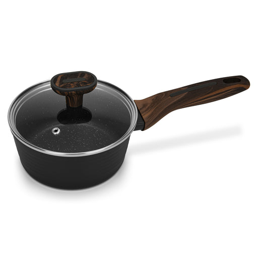 Sauce Pan Cuisine 16cm/1.3LTR With Glass Lid Aluminium With Non-Stick Coating