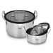 2-Piece Stockpot - 22cm/4.5L,16cm/1.4L - with Glass Lid, Stainless Steel Stockpot 4-Pieces Set Cookware Fabia Series