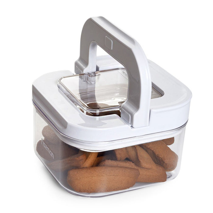 Square Flip-Lock Food Storage Container – 450ml, 11cm (Airtight Plastic, Durable)