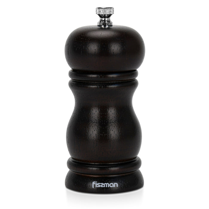 Pepper Mill Rubber Wood Body with S/S Grinder 11cm, Stylish With Simple Design For Restaurant or For Everyday Use, Natural Wood Material, Grinding Mechanism For Peppercorn And Dry Spices