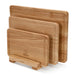 3-Piece Cutting Boards 35cm, 30cm, 25cm With Stand Rubber Wood