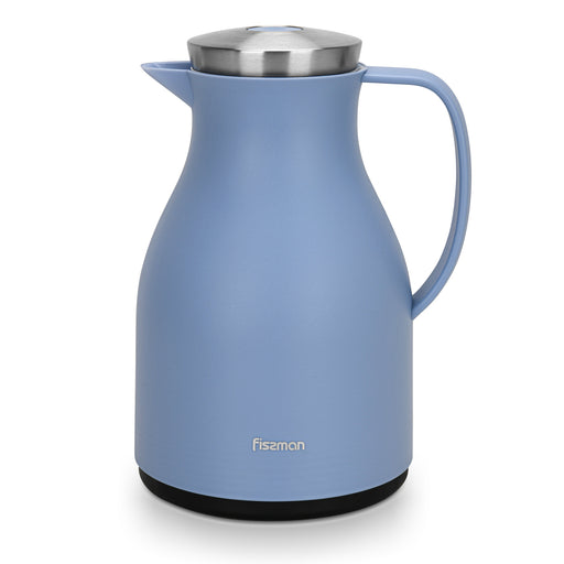 Vacuum Insulated 1000ml Flask with Pink Glass Liner And Push Button