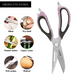 Kitchen Scissors 23cm Purple/Silver Multifunction Stainless Steel