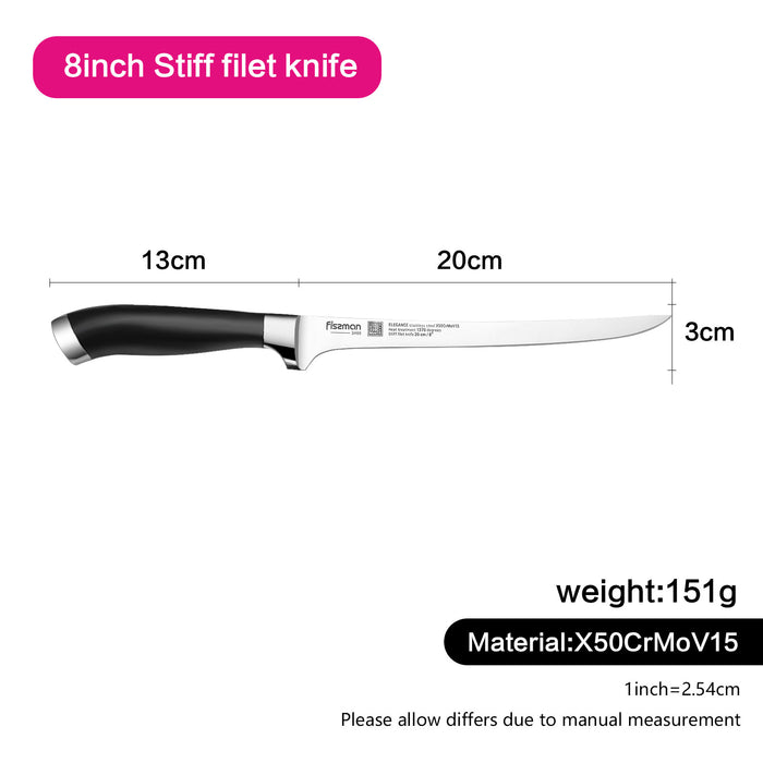 8" Filleting Knife - ELEGANCE Series (German Steel X50CrMoV15)