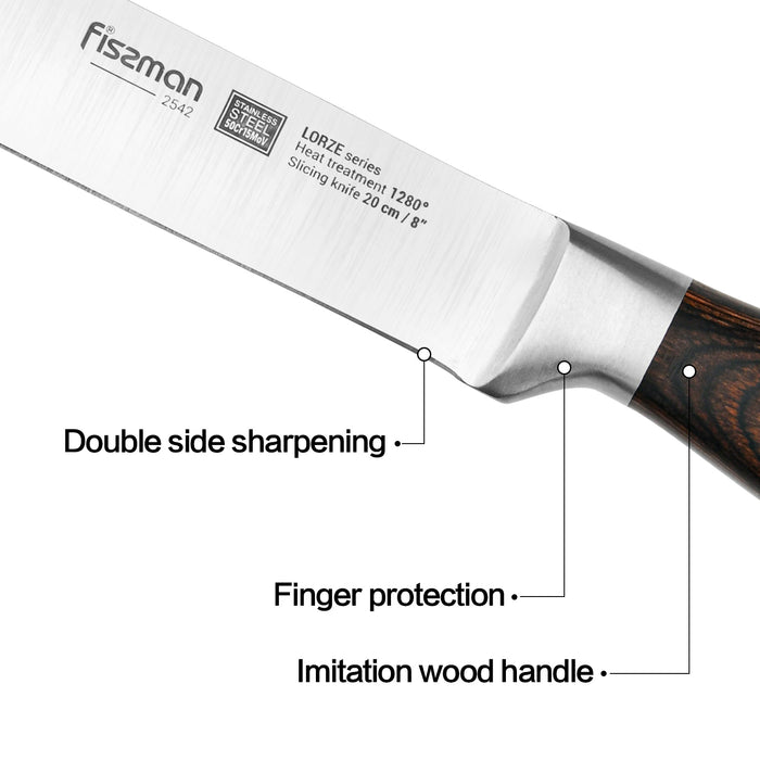 8" Slicing Knife LORZE 20cm (X50Cr15MoV steel)