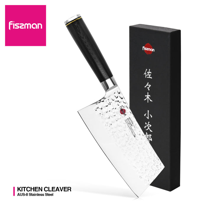 6.8'' Cleaver Knife Japanese AUS-8 Stainless Steel AUS-8 Samurai Kojiro Series