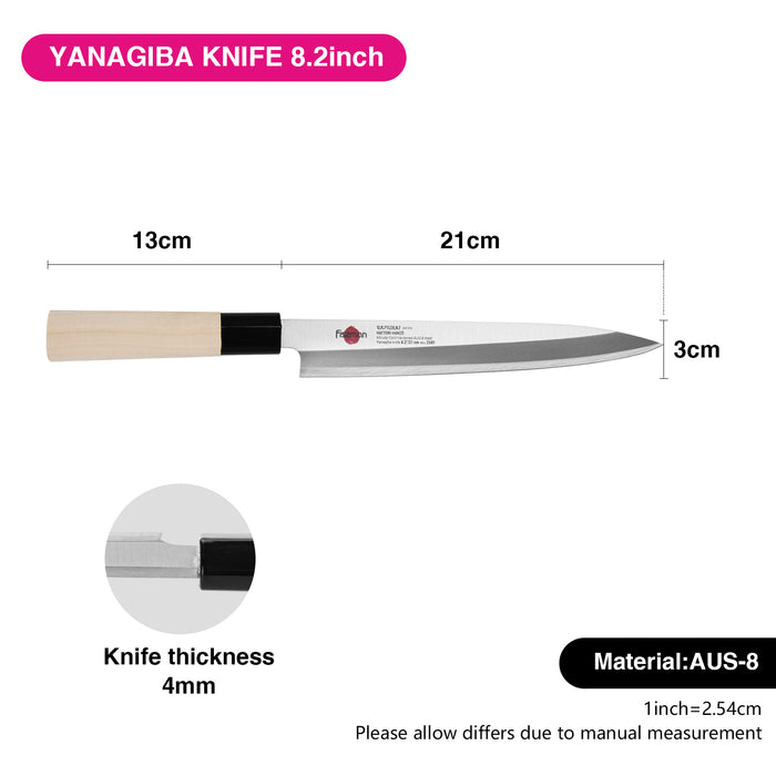 8.2" Shushi Knife/Yanagiba Knife SAMURAI HANZO 21cm (Steel AUS-8)