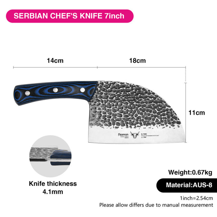 Serbian Chefs Knife EL TORO 18cm (Steel AUS-8)