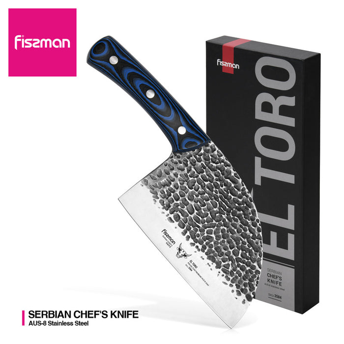 Serbian Chefs Knife EL TORO 18cm (Steel AUS-8)