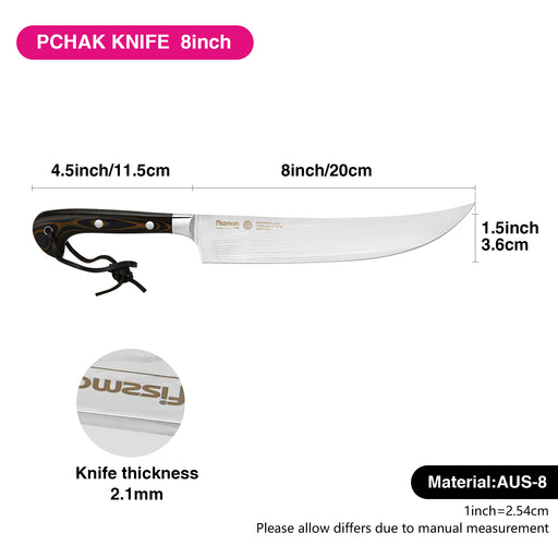 8'' Pchak Knife PADISHAH with AUS-8 Steel Kitchen Chef Knife