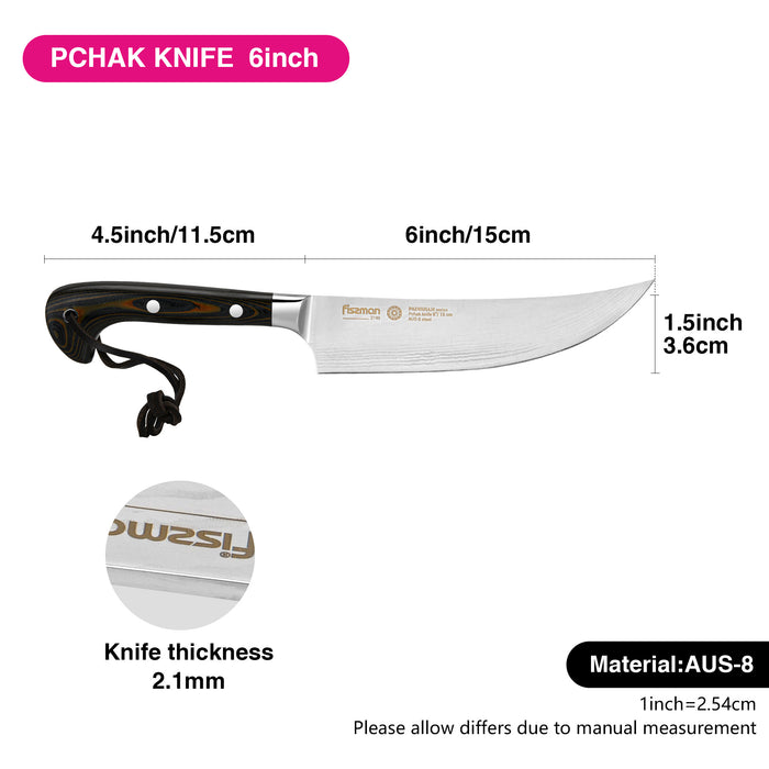 6'' Pchak Knife PADISHAH with AUS-8 Steel Kitchen Chef Knife