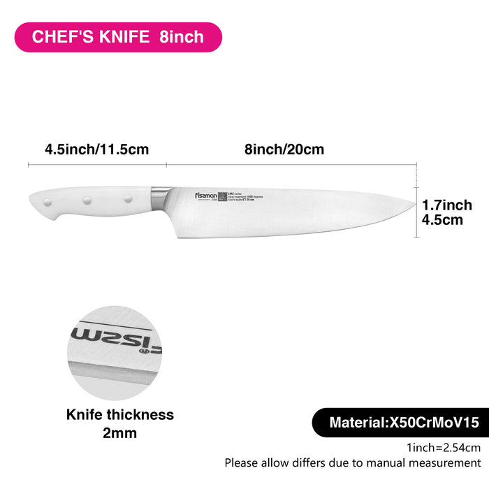 8'' Chef's Knife LINZ with Steel X50Cr15MoV