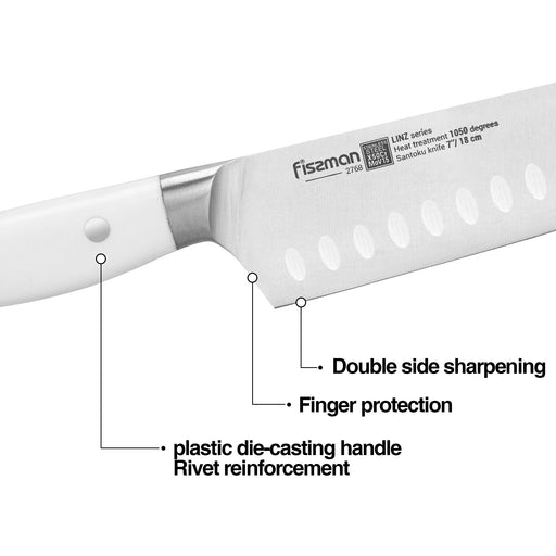 7'' Santoku Knife LINZ with Steel X50Cr15MoV