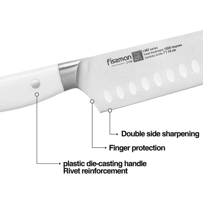 7'' Santoku Knife LINZ with Steel X50Cr15MoV