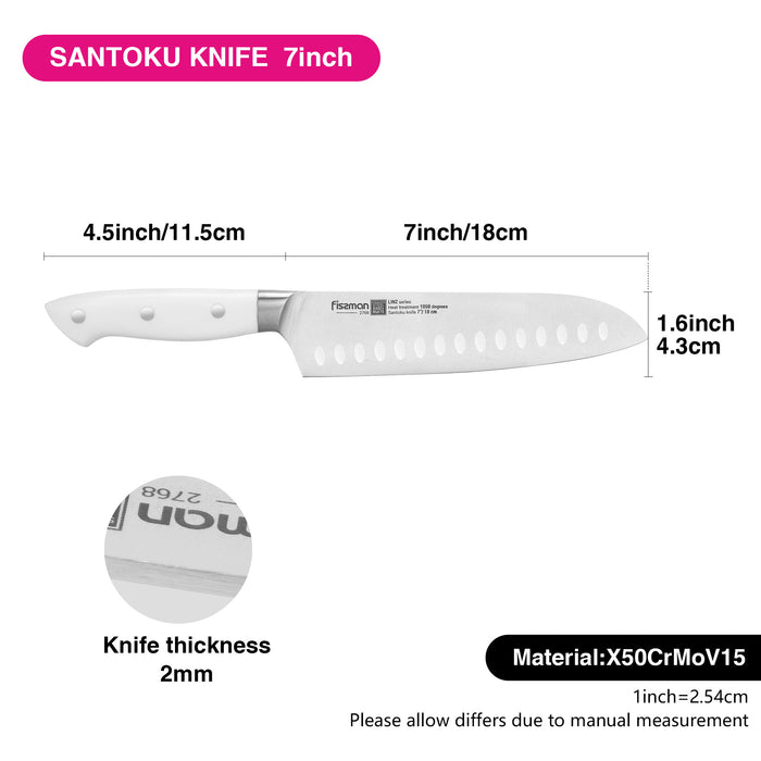 7'' Santoku Knife LINZ with Steel X50Cr15MoV