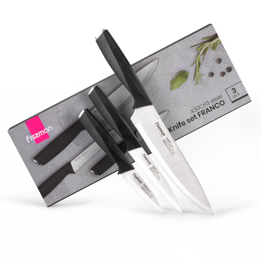 3-Piece Knife Set, Stainless Steel Franco Series 8 Chef Knife, 5 Utility Knife, 3.5 Paring Knife