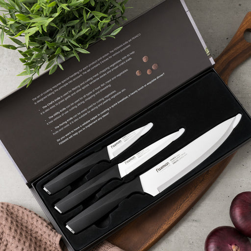 3-Piece Knife Set, Stainless Steel Franco Series 8'' Chef Knife, 5'' Utility Knife, 3.5'' Paring Knife