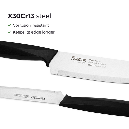 3-Piece Knife Set, Stainless Steel Franco Series 8 Chef Knife, 5 Utility Knife, 3.5 Paring Knife