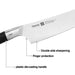 7-Piece Knife Set Diletto Series with Wooden Block with Chef Knife, Utility And Bread Knife 20cm, Santuko 18cm, Paring 9cm, And Scissor 22cm X50CrMoV15 Steel