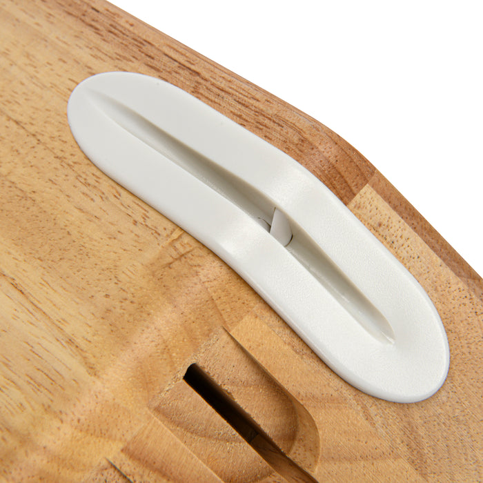 6-Piece Knife Set Tocco Series with Sharpener And Wooden Block with Chef Knife 20cm, Santuko 18cm, Utility 13cm, Paring 9cm And Fillet Knife 18cm X50CrMoV15 Steel