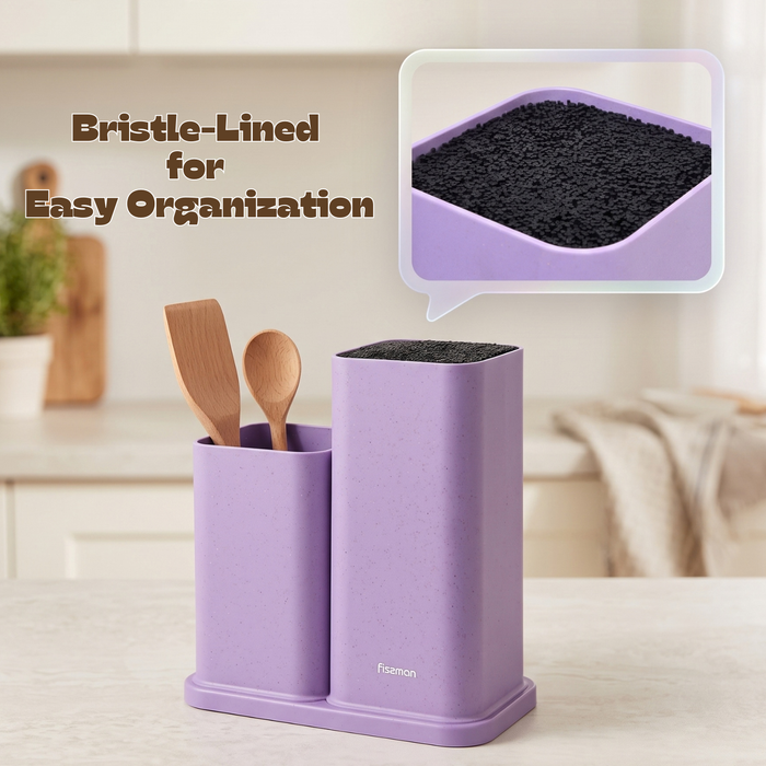 Kitchen Knife &amp; Utensil Organizer (Plastic) LILAC