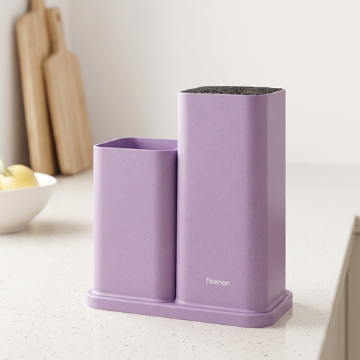 Kitchen Knife &amp; Utensil Organizer (Plastic) LILAC