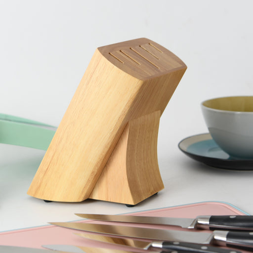 Kitchen Knife Block with 5 Slots for Different Knives – 14cm Wooden Organizer