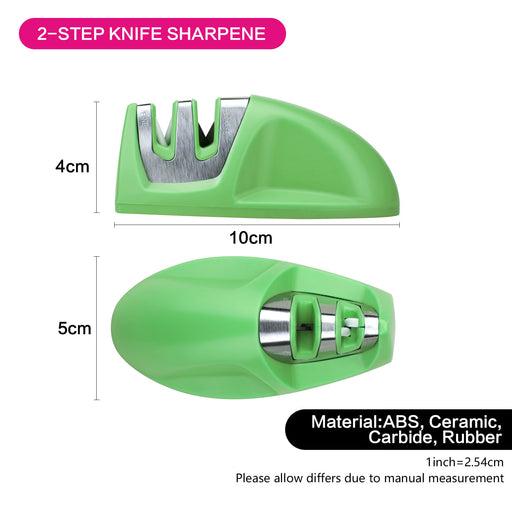 Knife Sharpener 10cm Carbide and Ceramic Green Tea Color