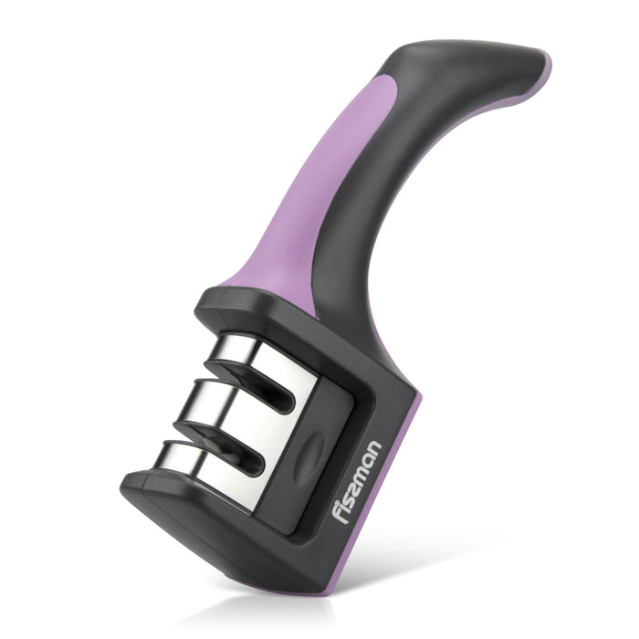 Knife Sharpener Purple 19x6cm Tungsten Carbide and Ceramic Wheels