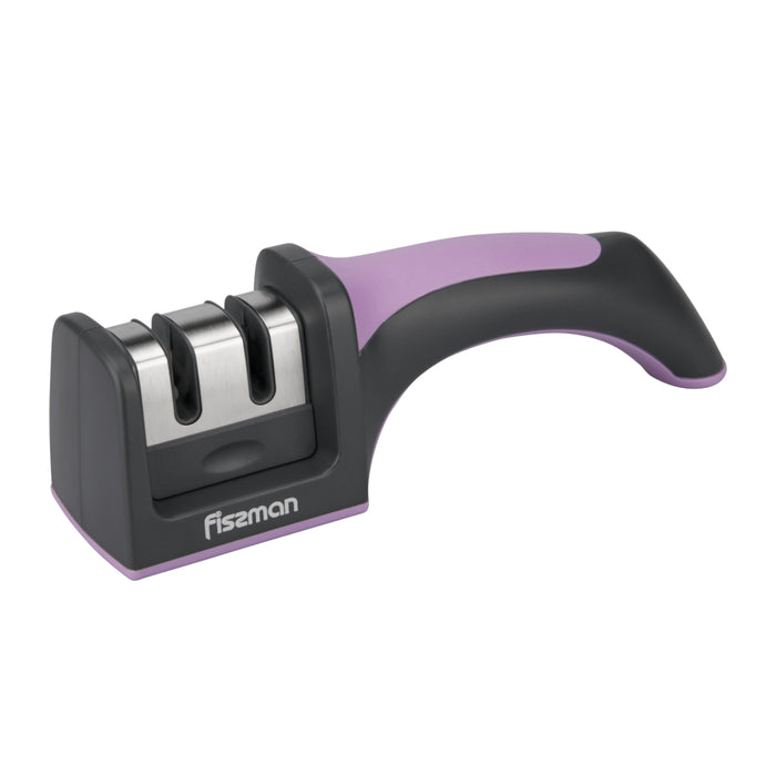 Knife Sharpener Purple 19x6cm Tungsten Carbide and Ceramic Wheels