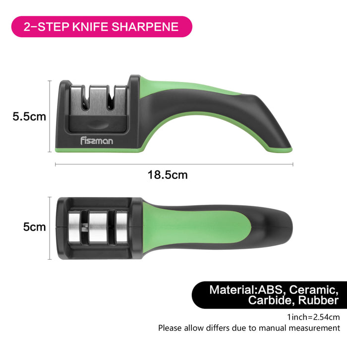 Sharpener Green Tea Color, Two-Step Sharpening Tungsten Carbide And Ceramic Wheels