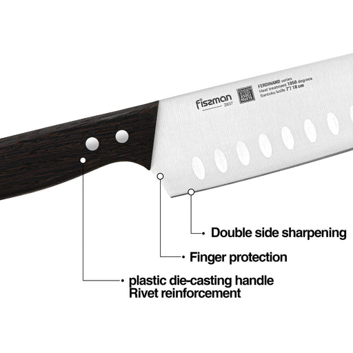 7'' Santoku Knife Ferdinand (X50CrMoV15 steel)